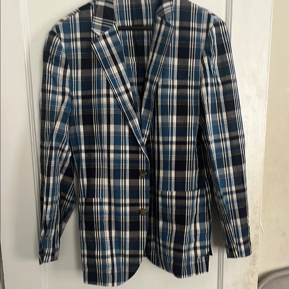J.Crew Plaid Linen Jacket